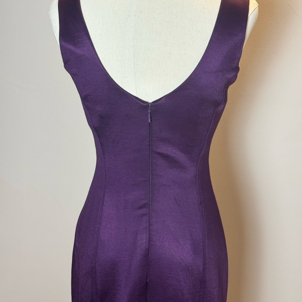Versace Purple Scoop Neck Sheath Dress Size 40 - Picture 10 of 11
